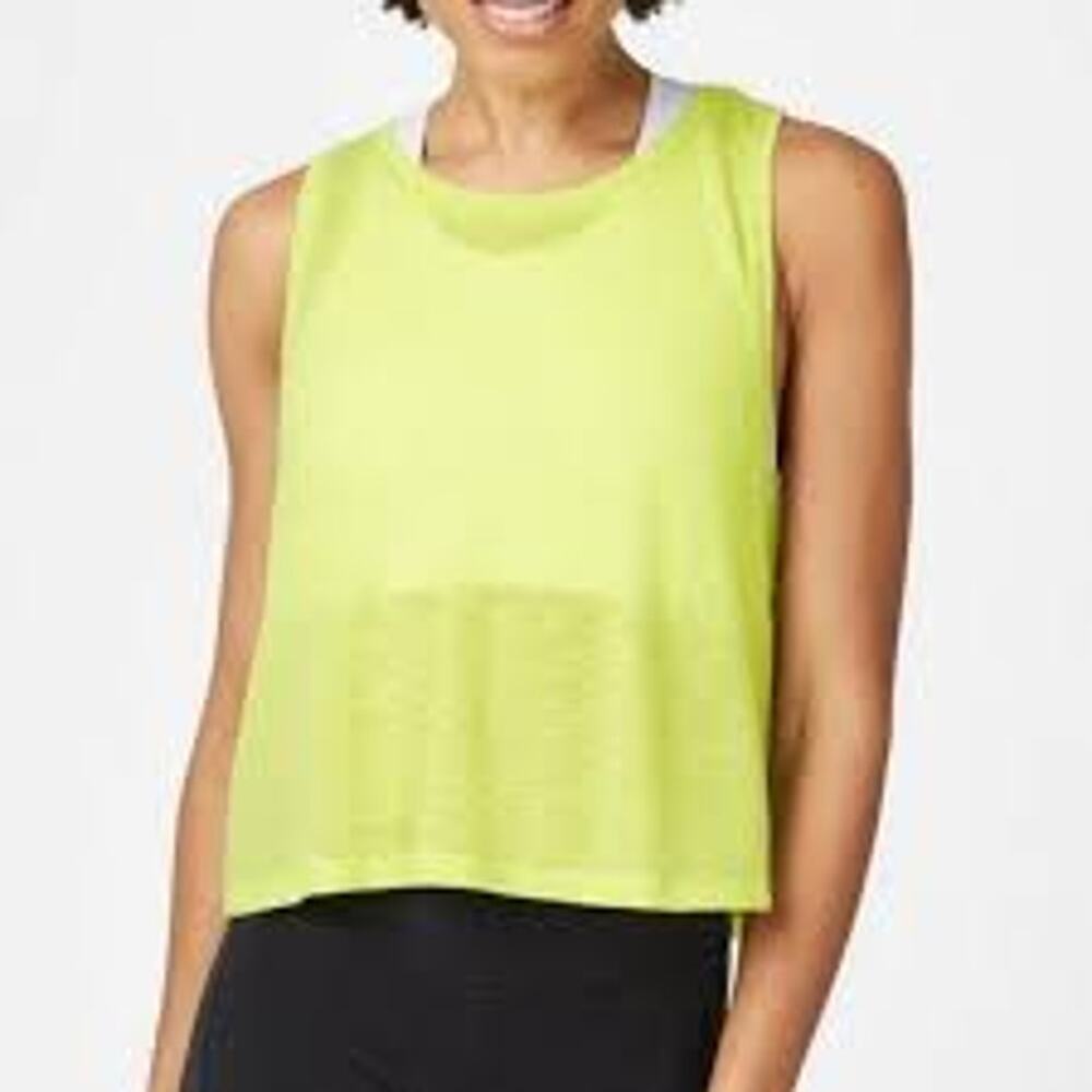 Sweaty Betty Neon Yellow Sleeveless Crop Tank
